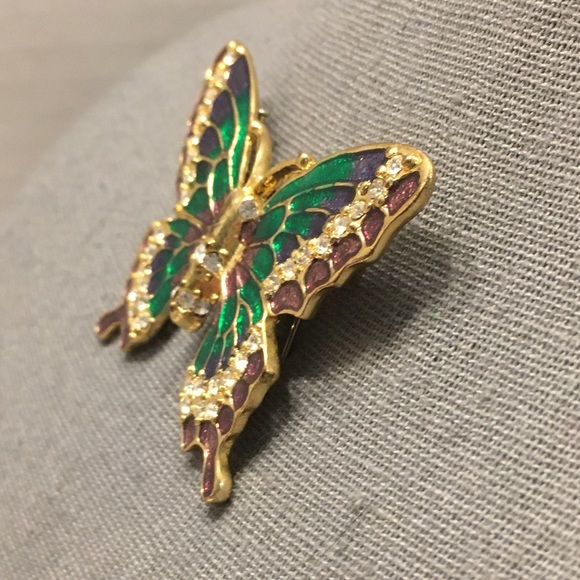 Jewel-toned Butterfly Brooch - Picture 3 of 6